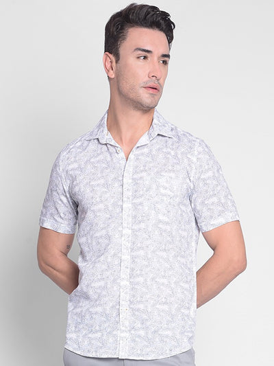 White Floral Shirt-Men shirts-Crimsoune Club