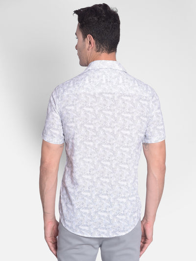 White Floral Shirt-Men shirts-Crimsoune Club