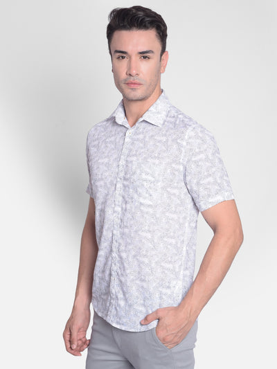 White Floral Shirt-Men shirts-Crimsoune Club