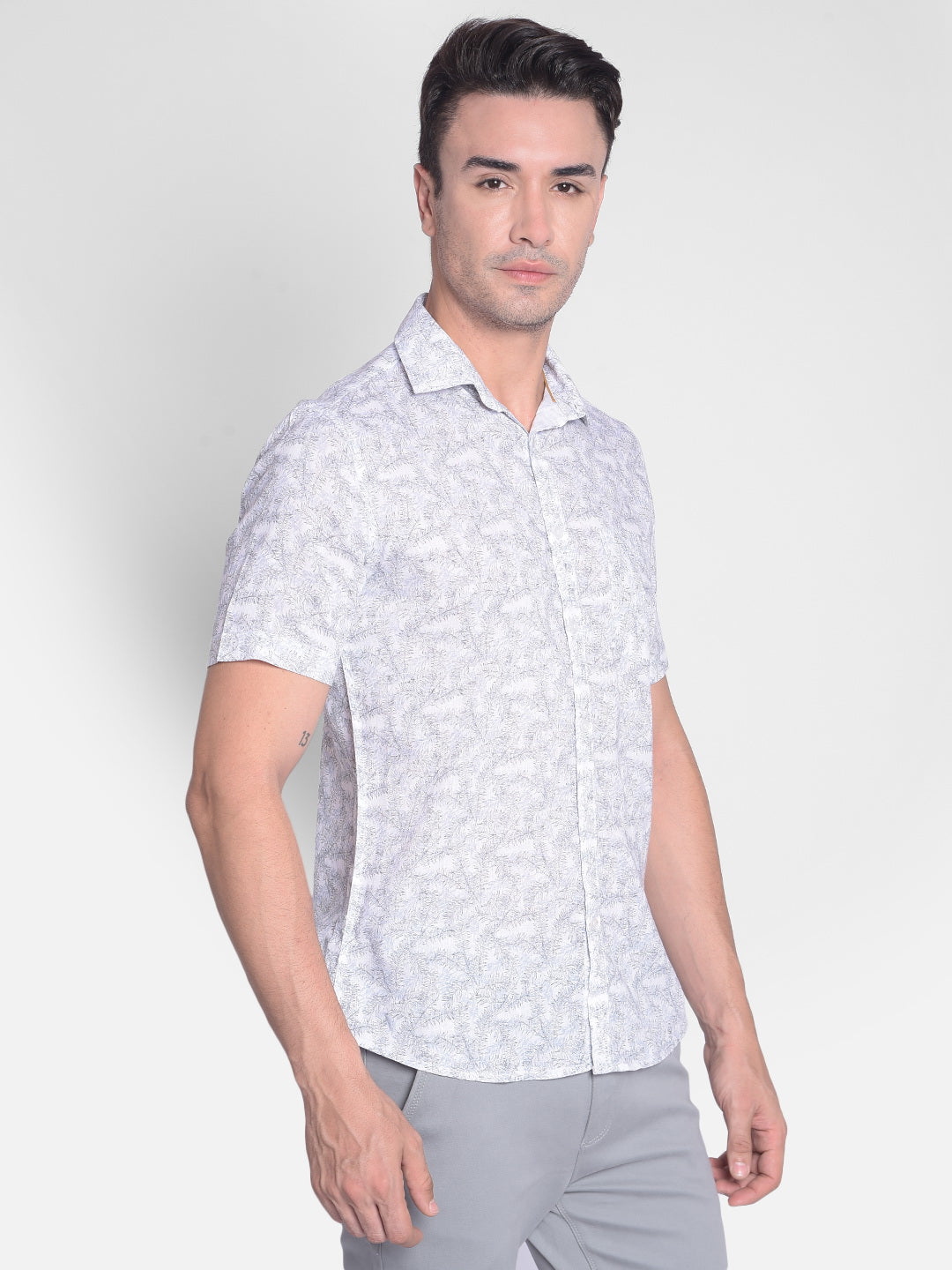 White Floral Shirt-Men shirts-Crimsoune Club