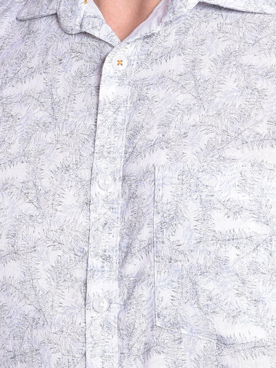 White Floral Shirt-Men shirts-Crimsoune Club