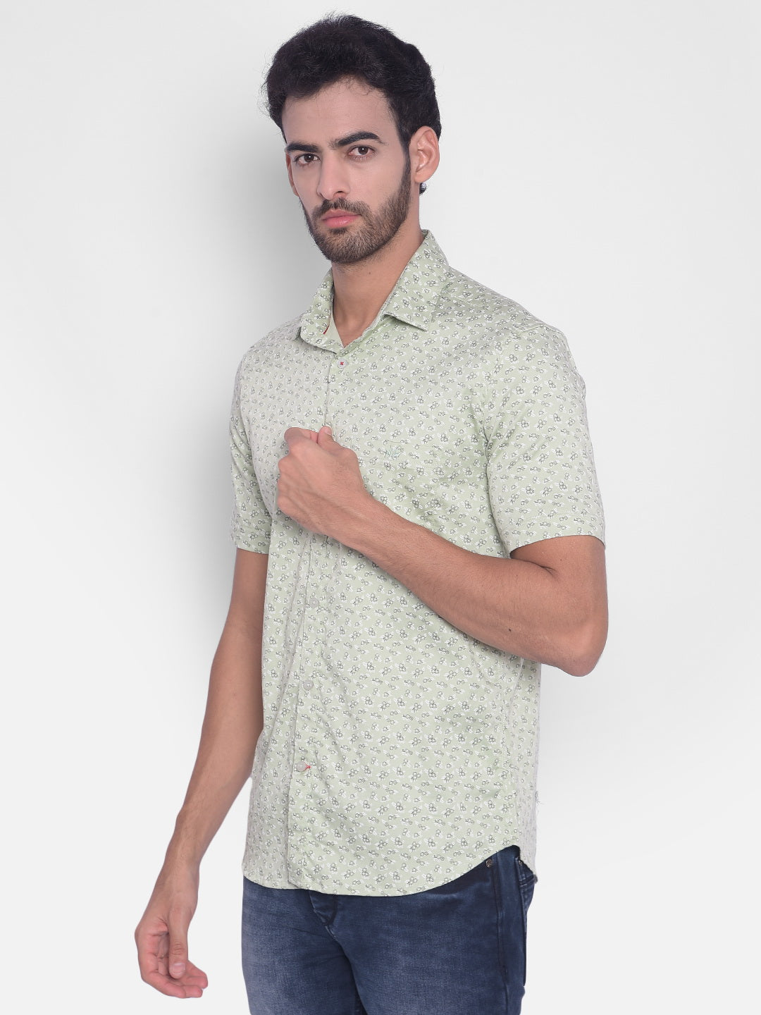 Green Printed Shirt-Mens Shirts-Crimsoune Club