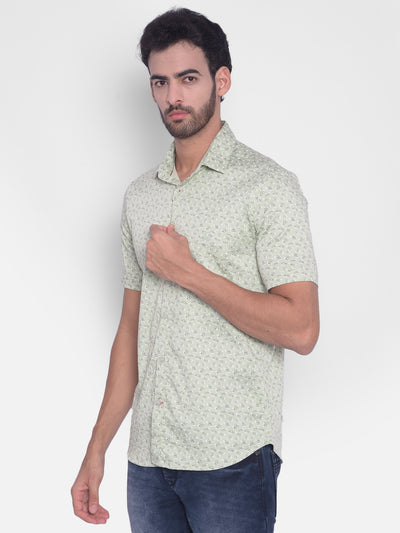 Green Printed Shirt-Mens Shirts-Crimsoune Club