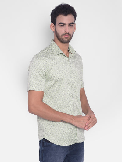 Green Printed Shirt-Mens Shirts-Crimsoune Club