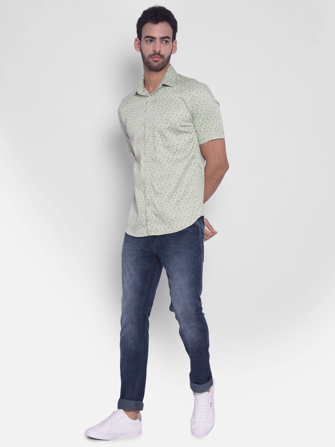 Green Printed Shirt-Mens Shirts-Crimsoune Club