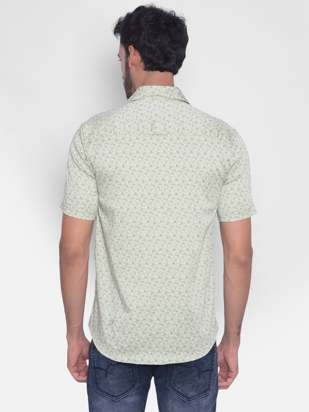 Green Printed Shirt-Mens Shirts-Crimsoune Club