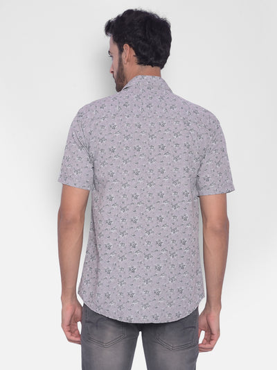 Grey Floral Shirt-Mens Shirts-Crimsoune Club