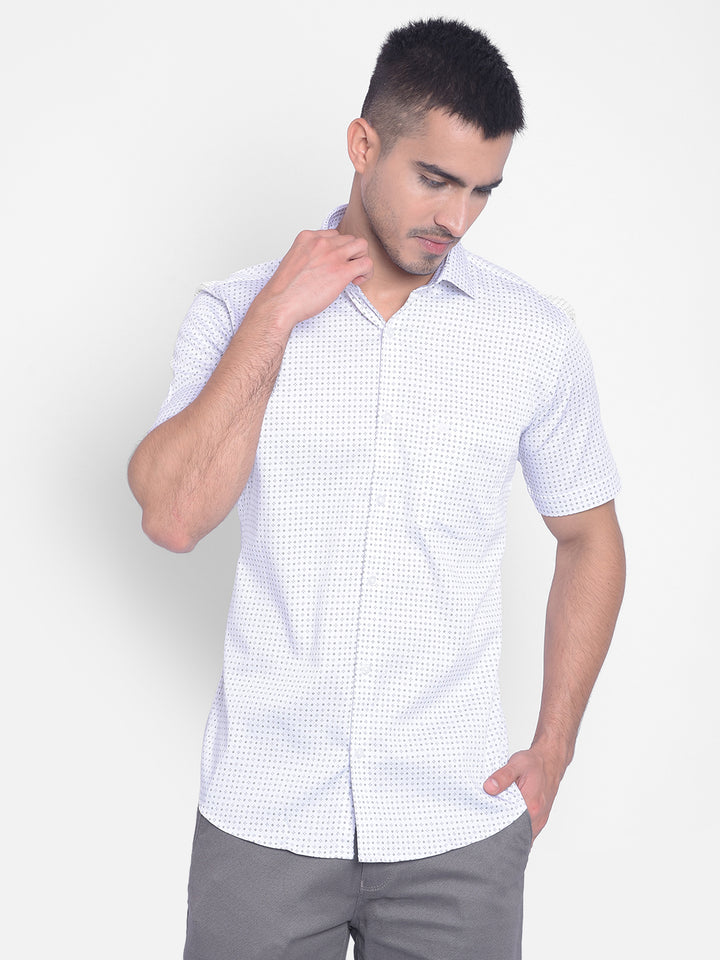 White Printed Shirt-Men Jeans-Crimsoune Club