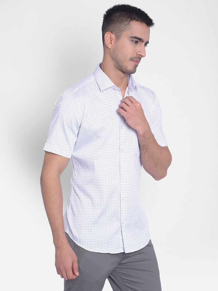 White Printed Shirt-Men Jeans-Crimsoune Club