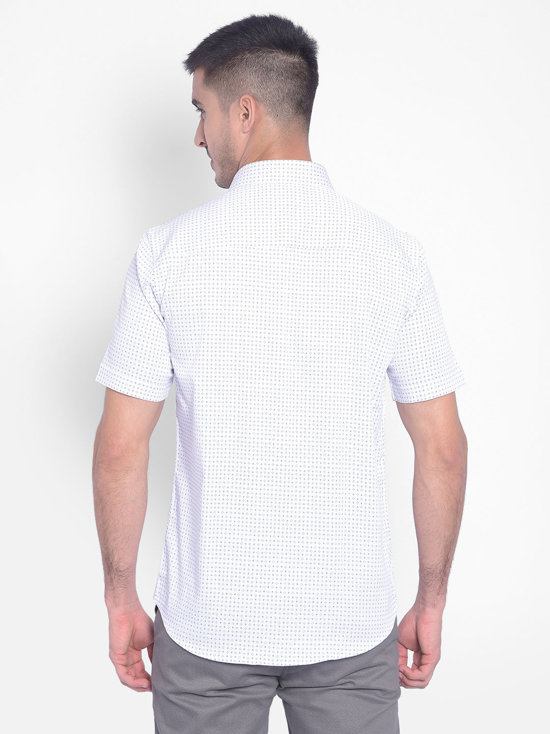 White Printed Shirt-Men Jeans-Crimsoune Club