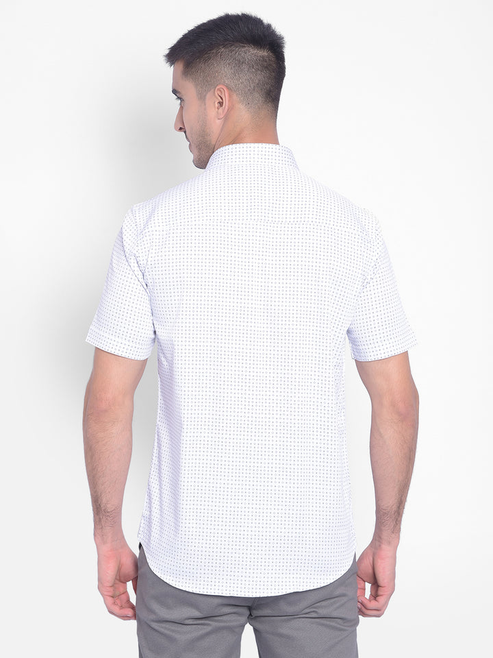 White Printed Shirt-Men Jeans-Crimsoune Club