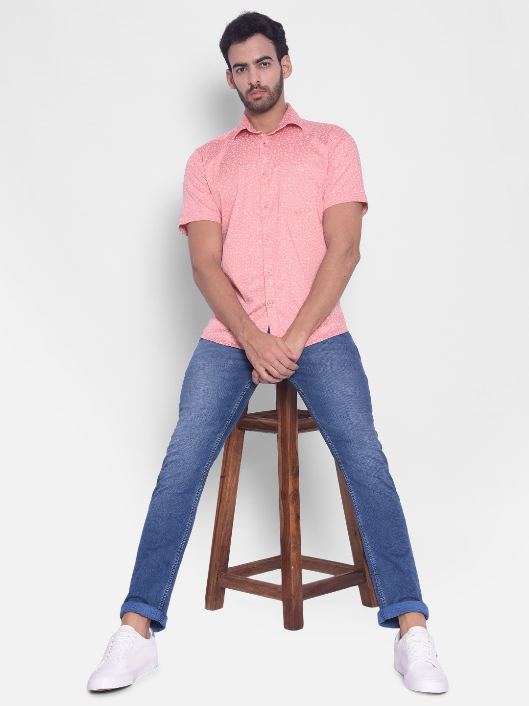 Pink Printed Shirt-Mens Shirts-Crimsoune Club