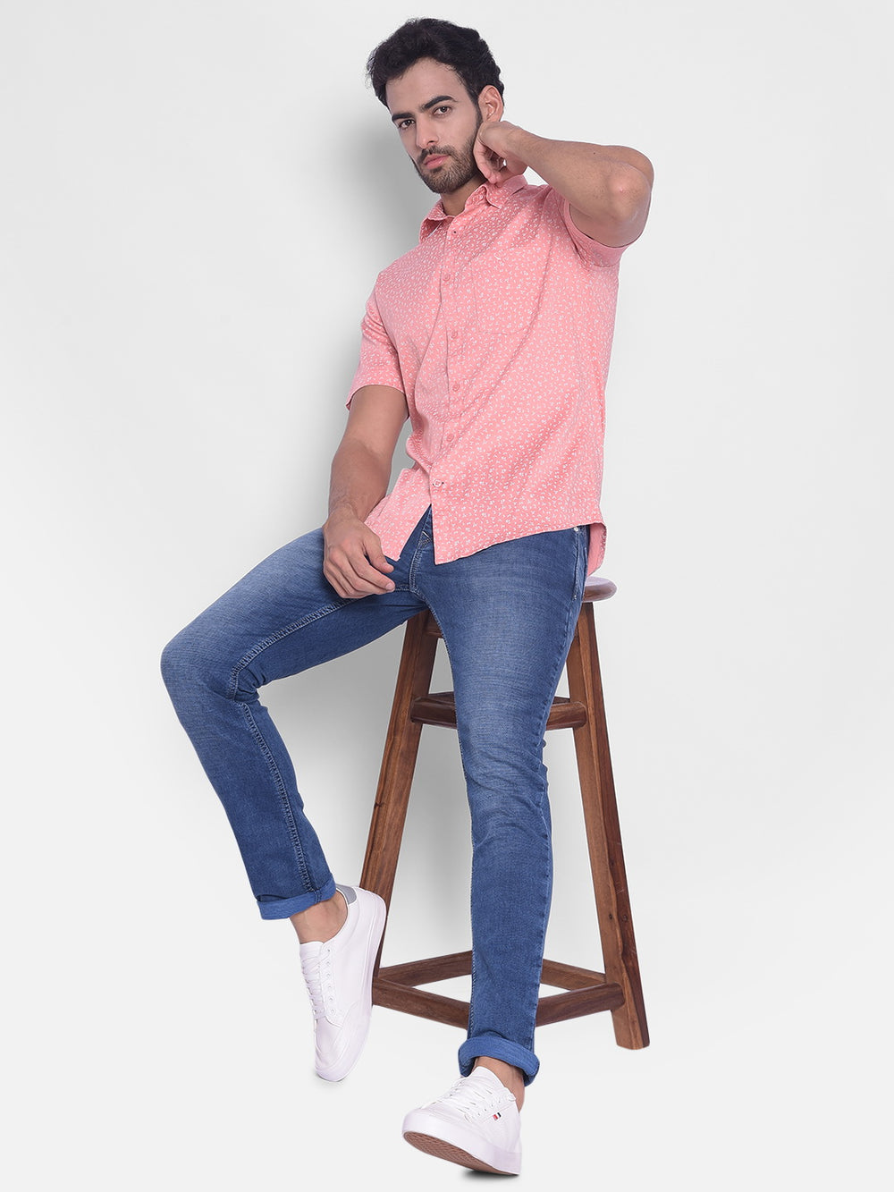 Pink Printed Shirt-Mens Shirts-Crimsoune Club