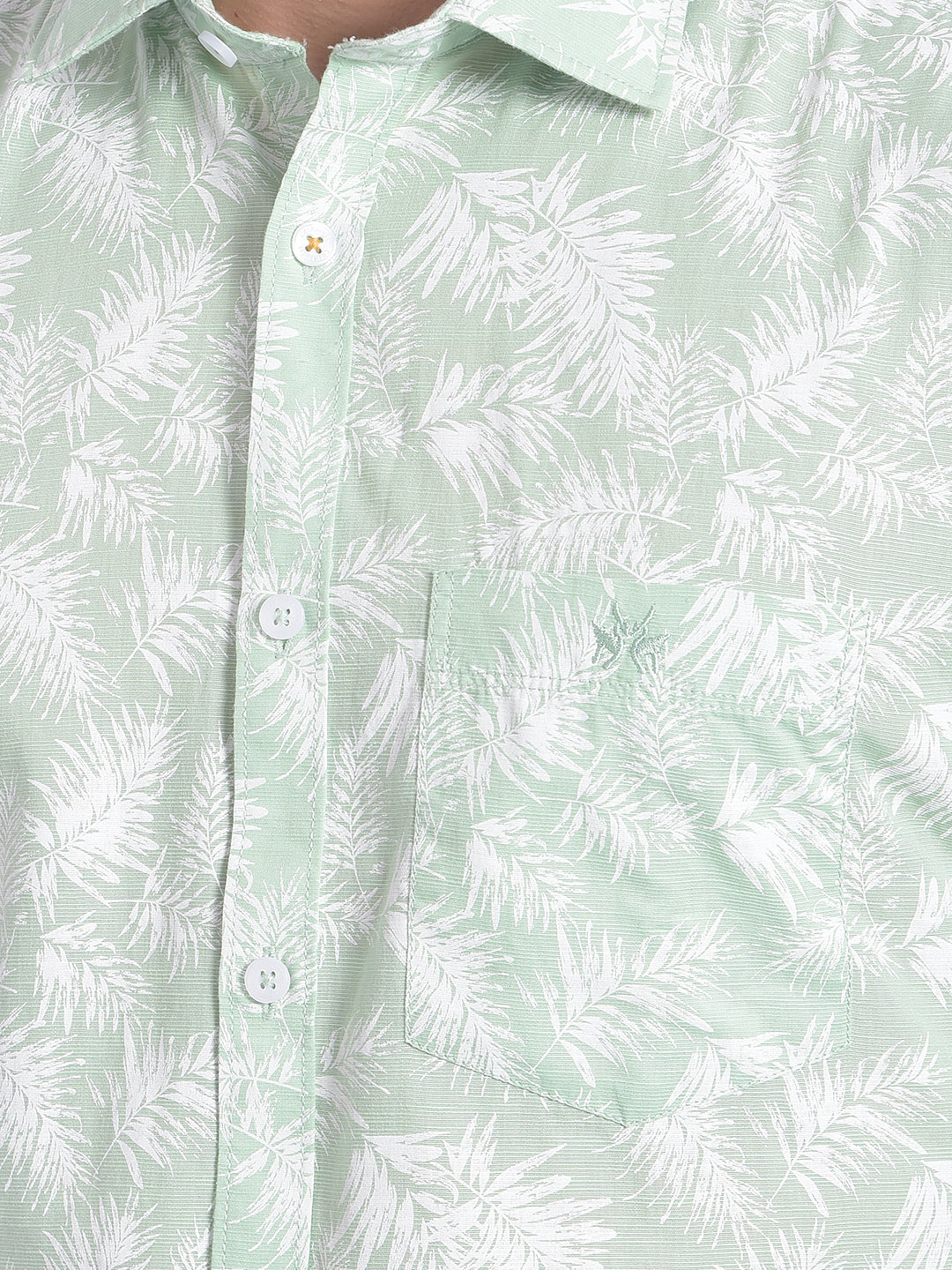Green Floral Shirt-Men Jeans-Crimsoune Club