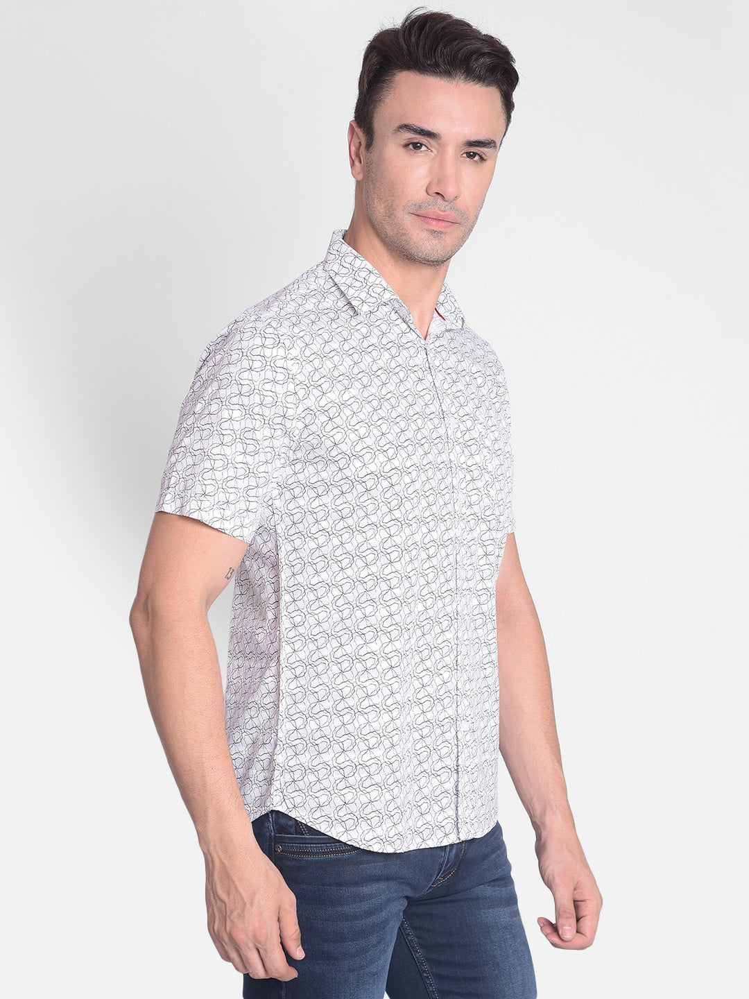 White Printed Shirt-Men shirts-Crimsoune Club