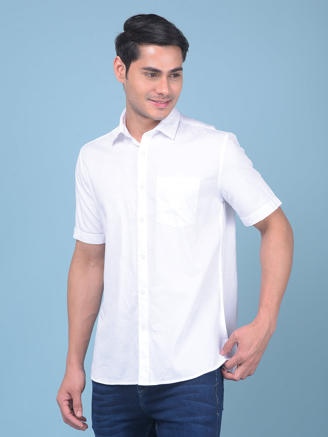 White 100% Cotton Shirt-Men Shirts-Crimsoune Club