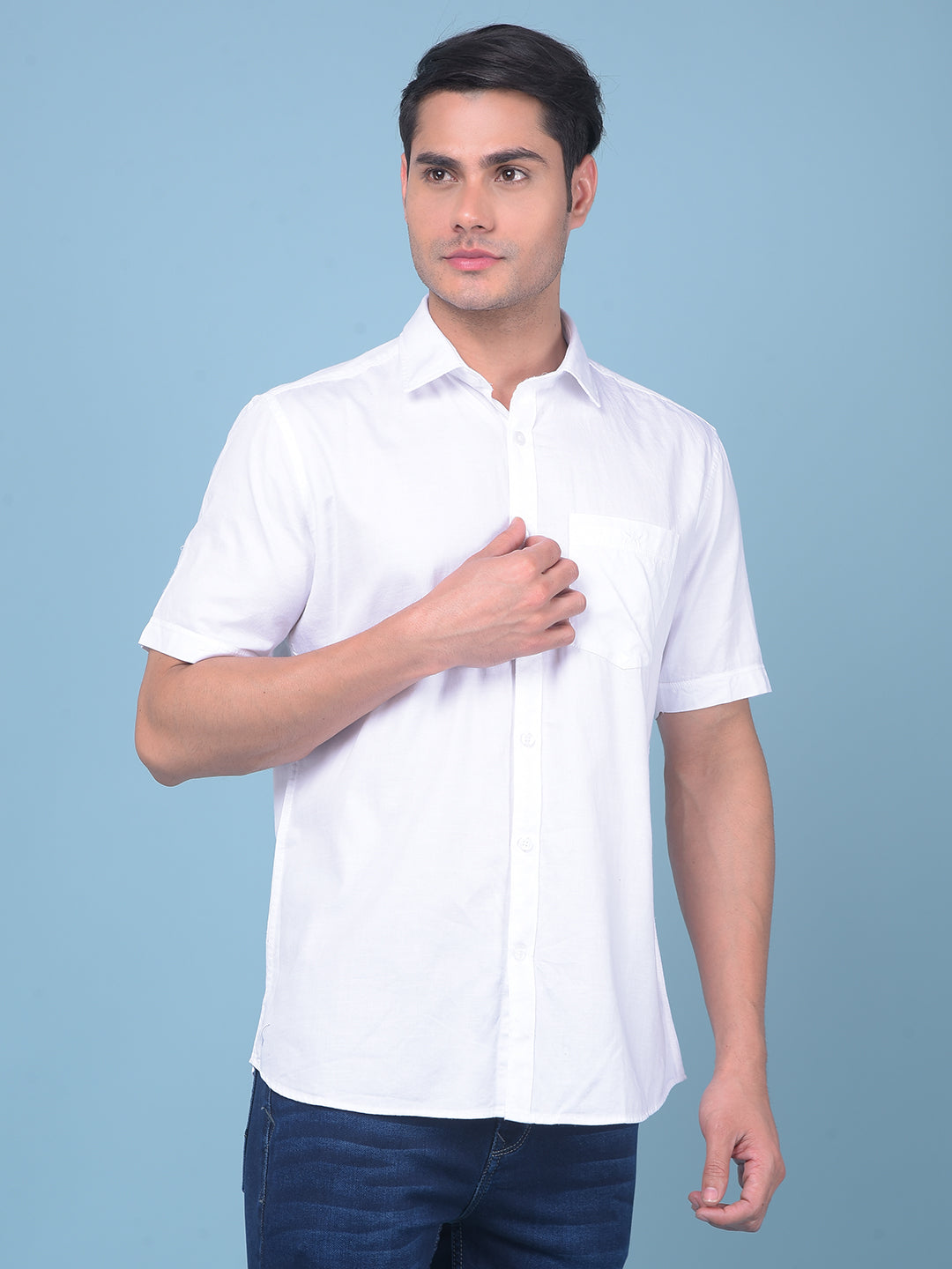 White 100% Cotton Shirt-Men Shirts-Crimsoune Club