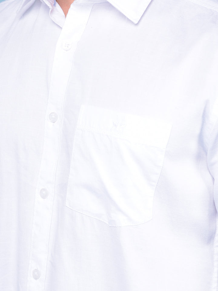 White 100% Cotton Shirt-Men Shirts-Crimsoune Club