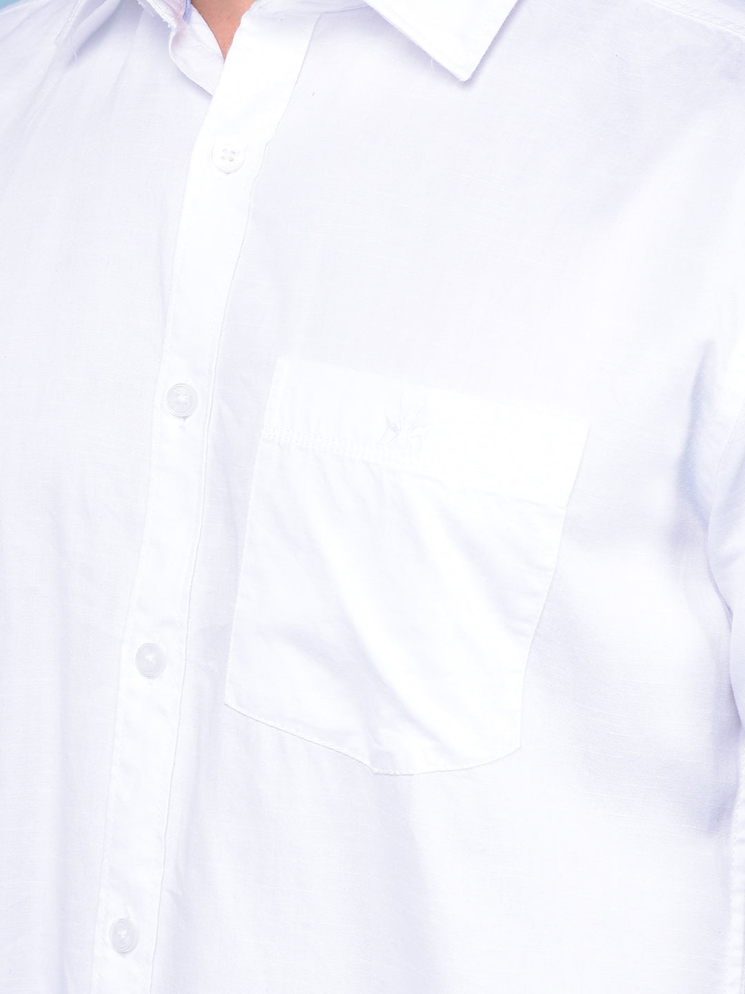 White 100% Cotton Shirt-Men Shirts-Crimsoune Club