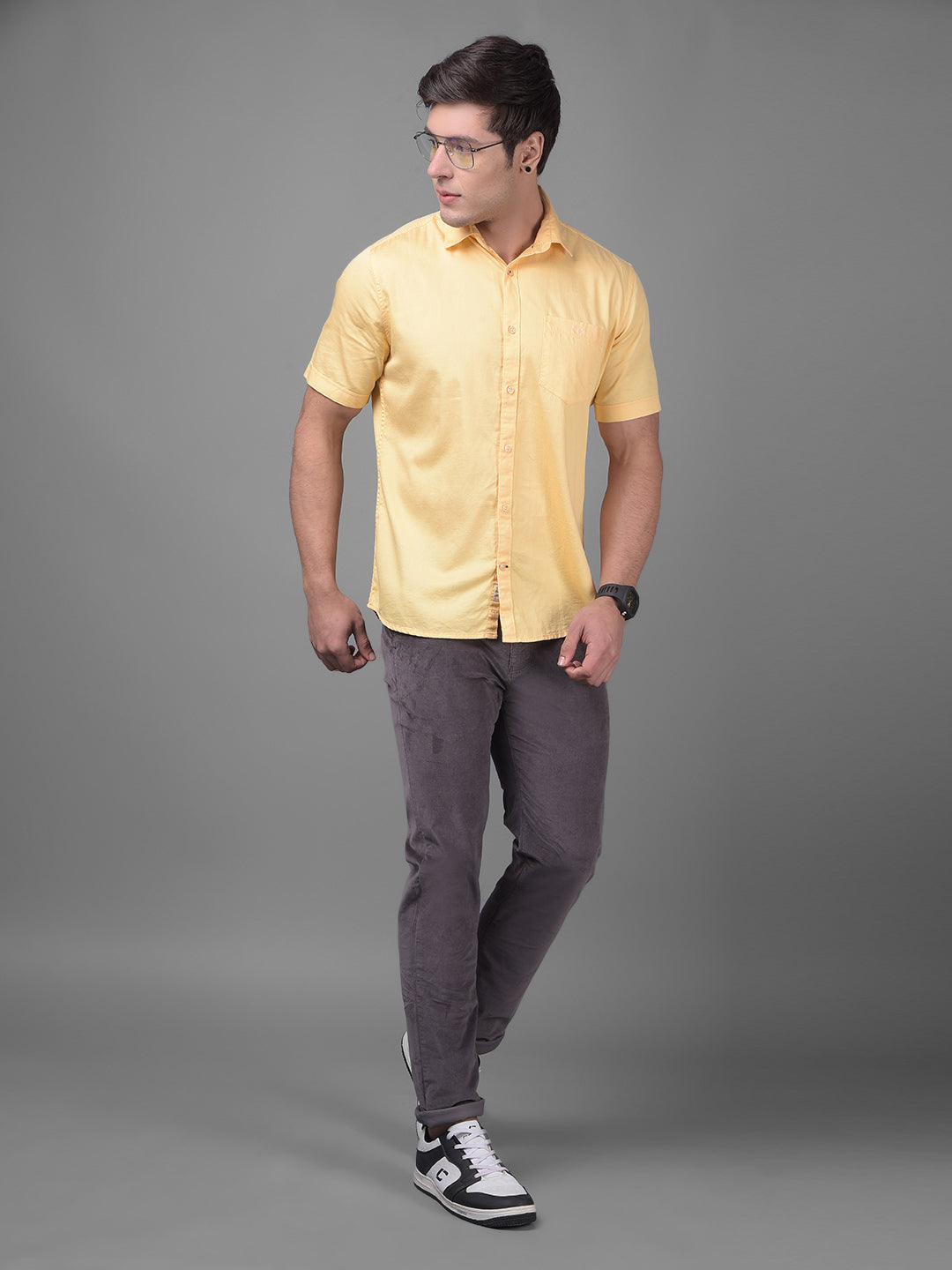 Yellow Shirt-Men Shirts-Crimsoune Club