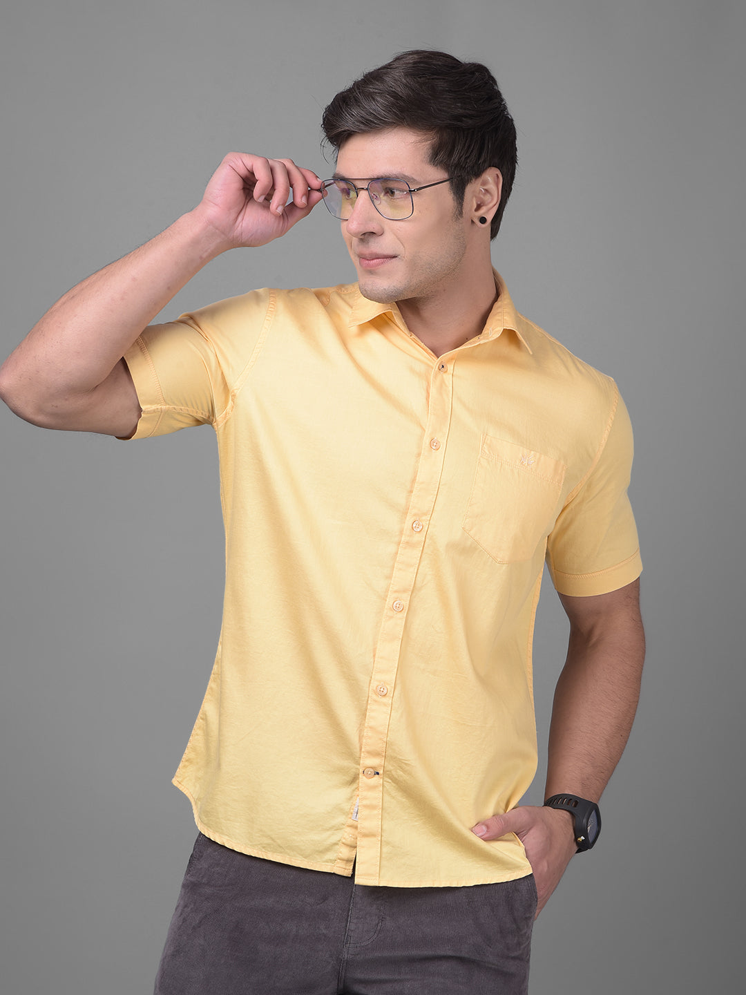 Yellow Shirt-Men Shirts-Crimsoune Club