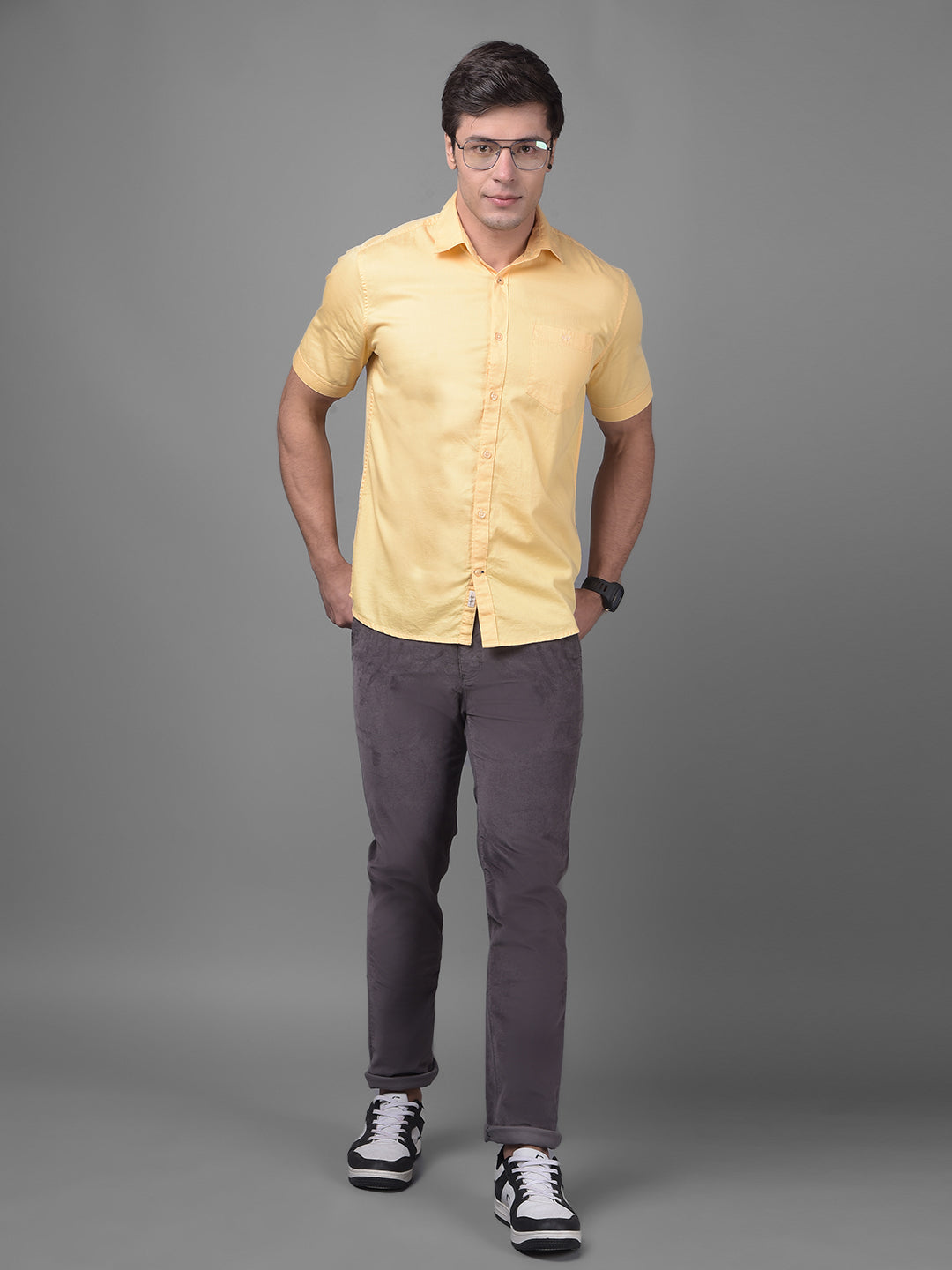 Yellow Shirt-Men Shirts-Crimsoune Club