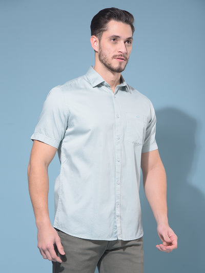 Green 100% Cotton Shirt-Men Shirts-Crimsoune Club