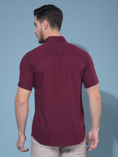 Maroon 100% Cotton Shirt-Men Shirts-Crimsoune Club