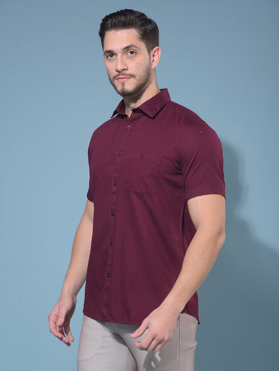 Maroon 100% Cotton Shirt-Men Shirts-Crimsoune Club