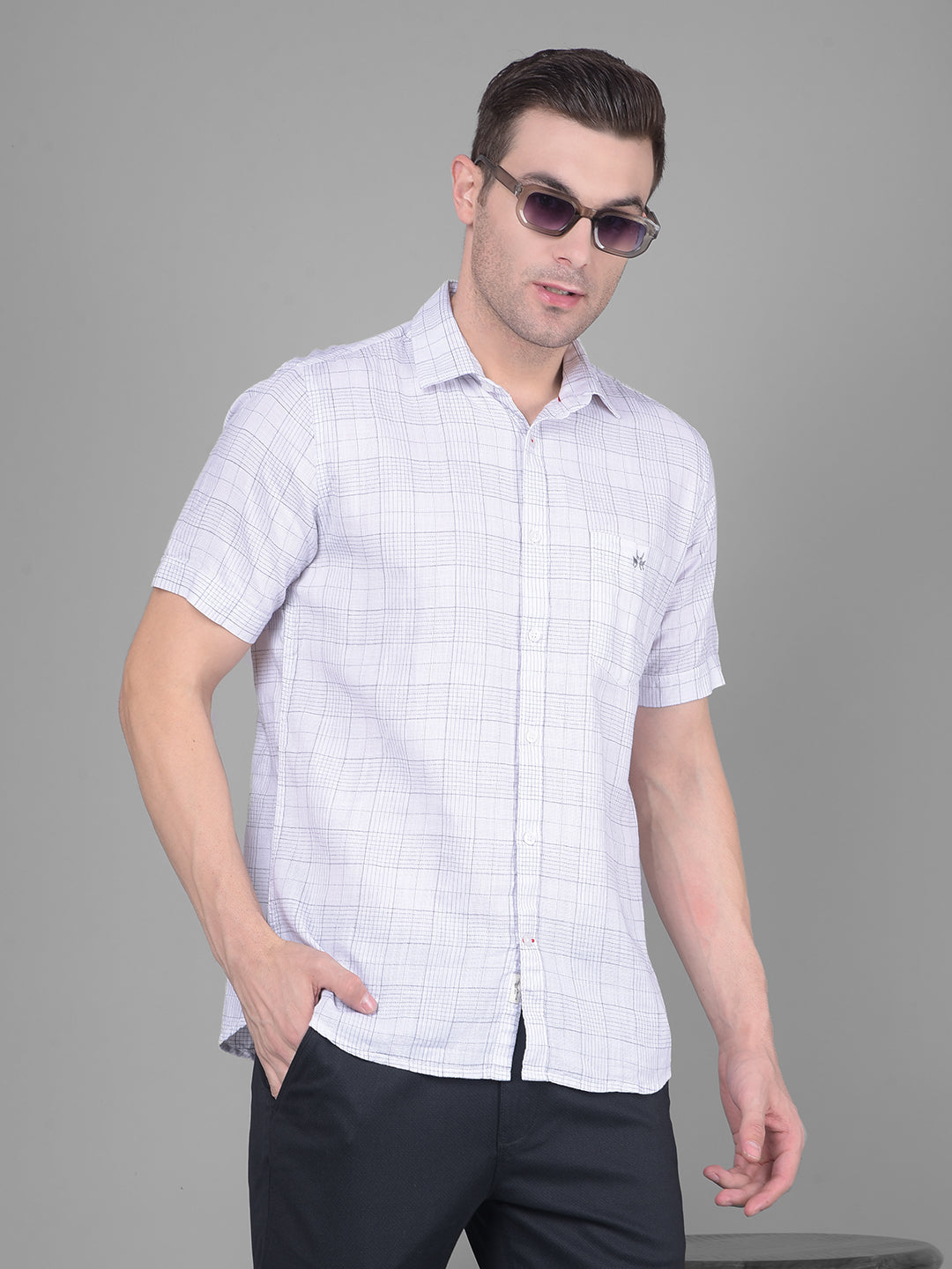 White Checks Shirt-Men Shirts-Crimsoune Club