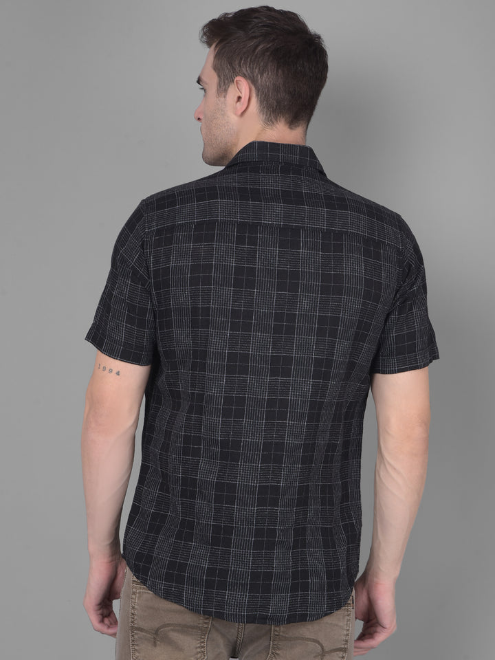 Black Checks Shirt-Men Shirts-Crimsoune Club