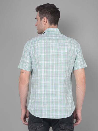 Light Green Checks Shirt-Men Shirts-Crimsoune Club