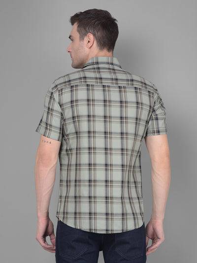 Light Green Checks Shirt-Men Shirts-Crimsoune Club