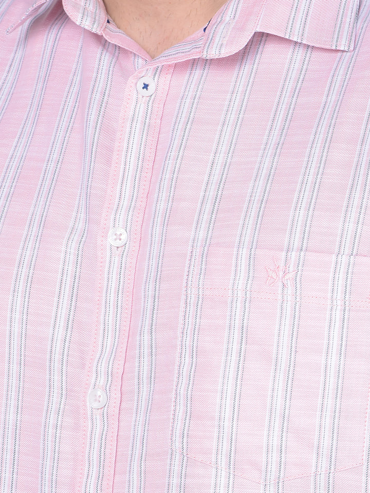 Pink Stripes Shirt-Men Shirts-Crimsoune Club