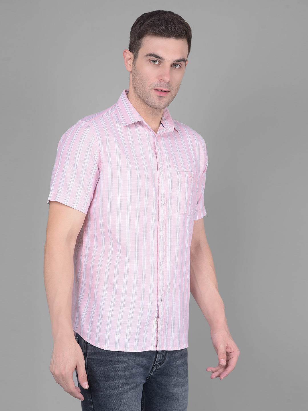 Pink Stripes Shirt-Men Shirts-Crimsoune Club