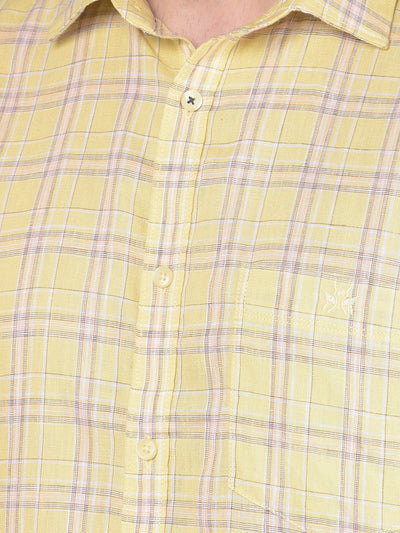 Yellow Checks Shirt-Men Shirts-Crimsoune Club