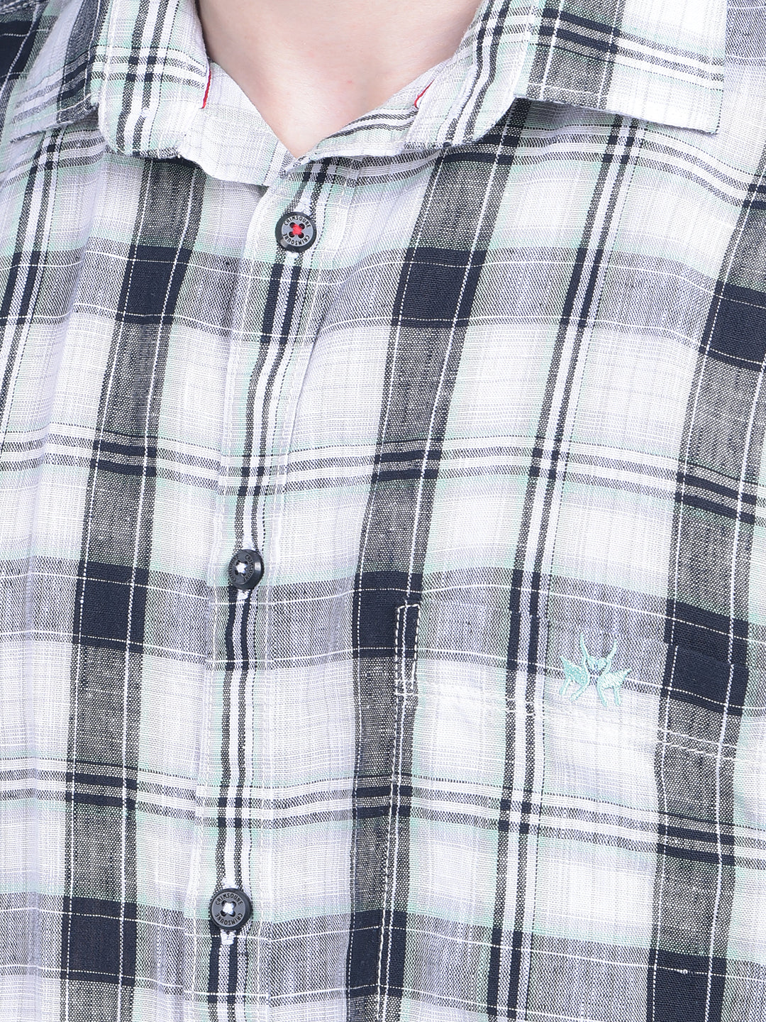 Green Tartan Check Shirt-Men Shirts-Crimsoune Club