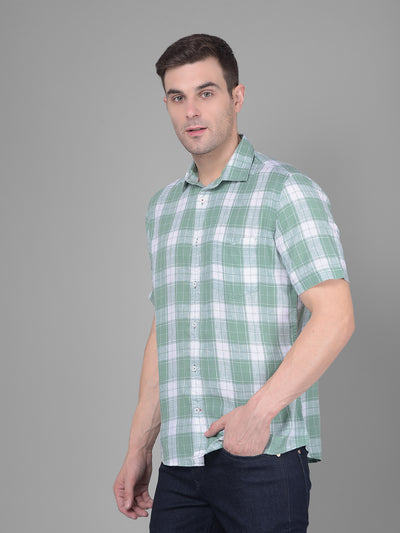 Green Checks Shirt-Men Shirts-Crimsoune Club
