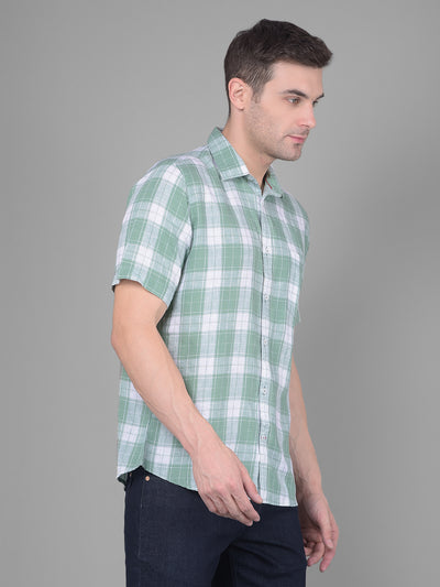 Green Checks Shirt-Men Shirts-Crimsoune Club