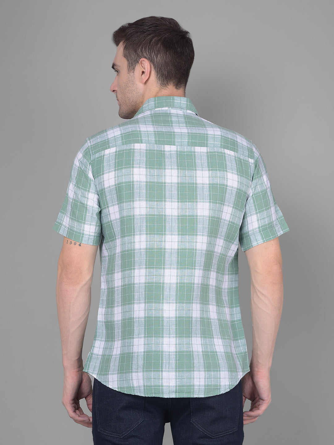 Green Checks Shirt-Men Shirts-Crimsoune Club