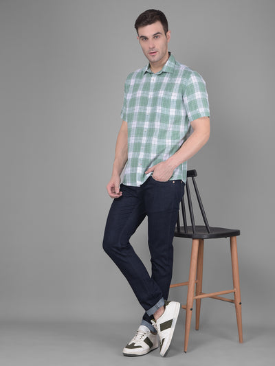 Green Checks Shirt-Men Shirts-Crimsoune Club