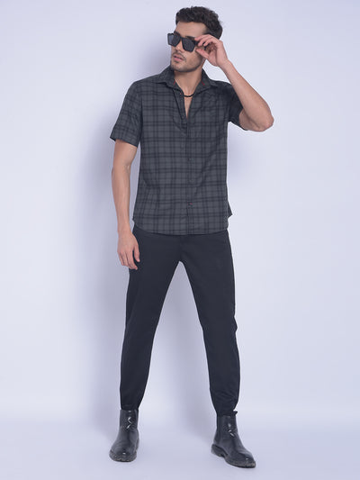 Green Checked Shirt-Men Shirts-Crimsoune Club