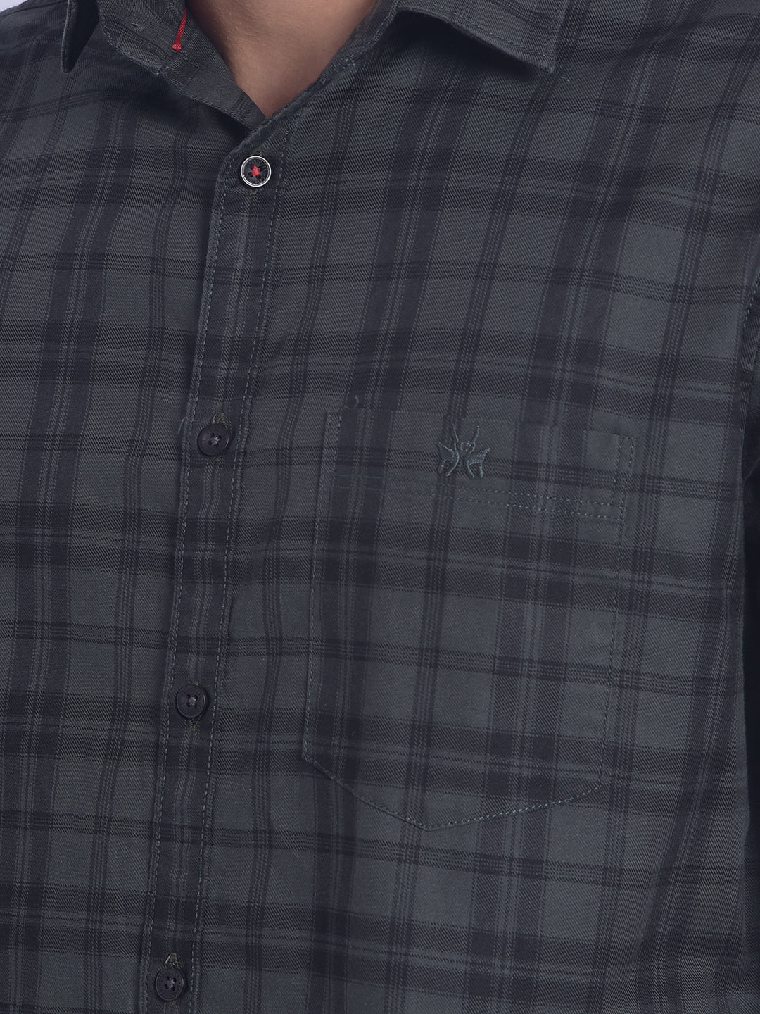 Green Checked Shirt-Men Shirts-Crimsoune Club