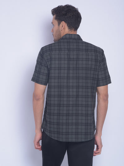 Green Checked Shirt-Men Shirts-Crimsoune Club