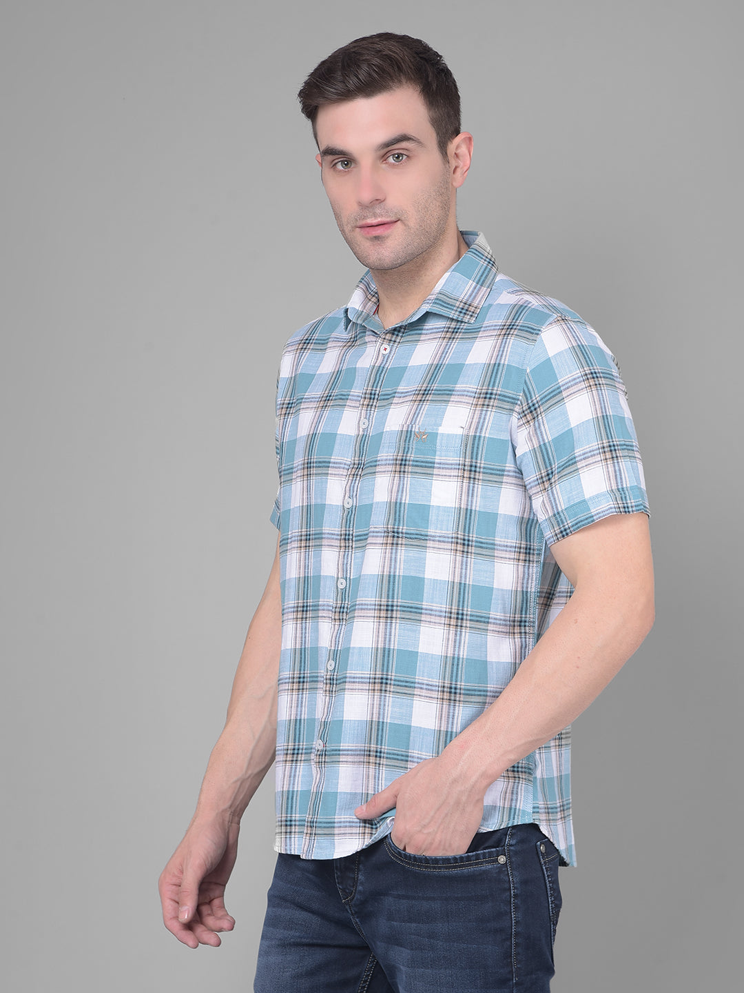 Blue Checks Shirt-Men Shirts-Crimsoune Club