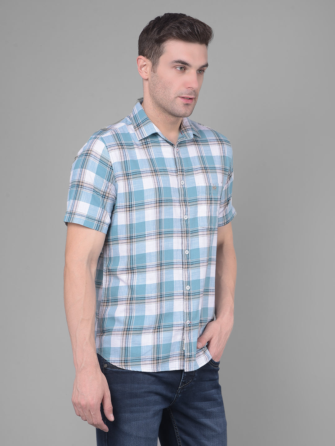 Blue Checks Shirt-Men Shirts-Crimsoune Club