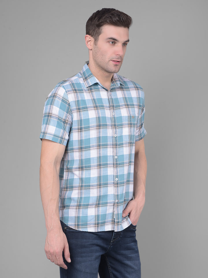 Blue Checks Shirt-Men Shirts-Crimsoune Club