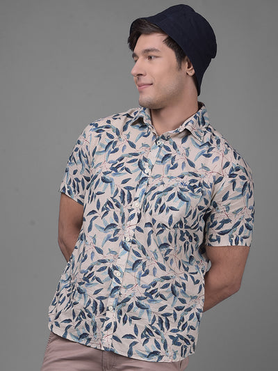 Beige Linen Shirt-Men Shirts-Crimsoune Club