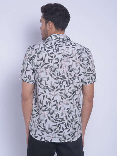 Grey Printed Shirt-Men Shirts-Crimsoune Club