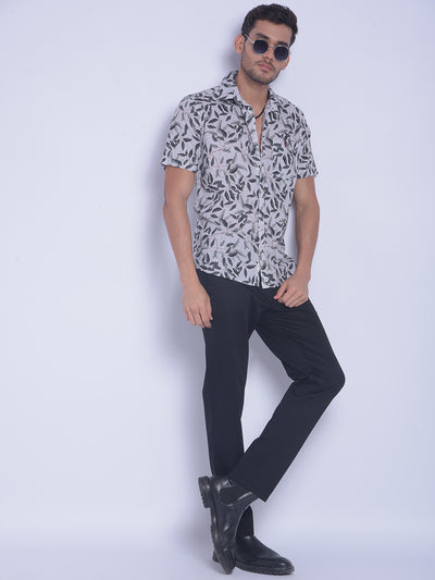 Grey Printed Shirt-Men Shirts-Crimsoune Club